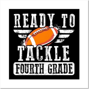 Ready To Tackle Fourth Grade Football Ball Back To School Posters and Art